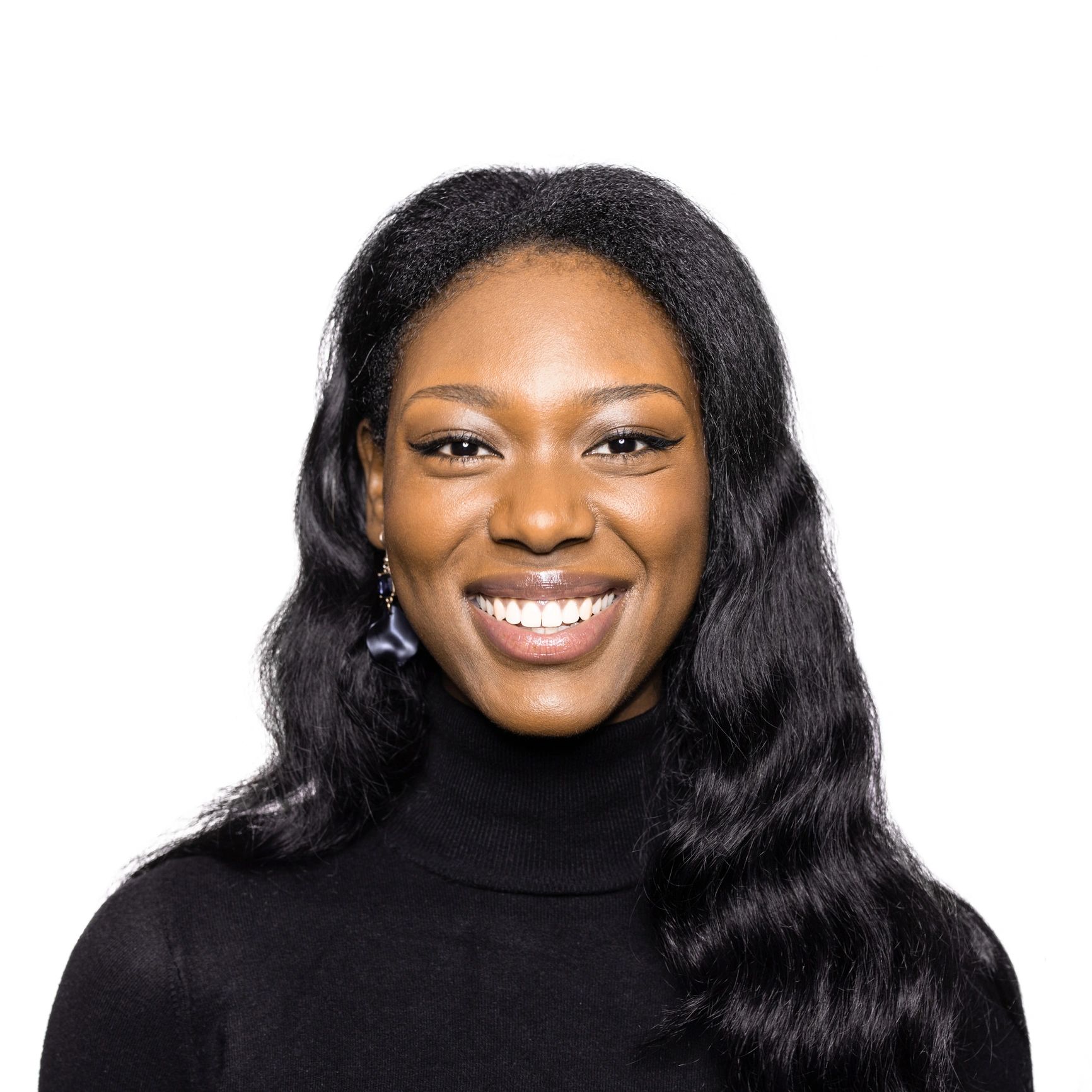 Smiling woman testimonial portrait